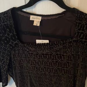 Velvet textured fit and flare shirt